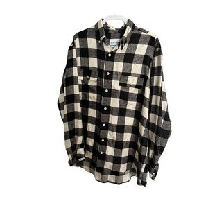 Braydon Alexander Satin Black White Buffalo Check Long Sleeve Shirt XL RARE